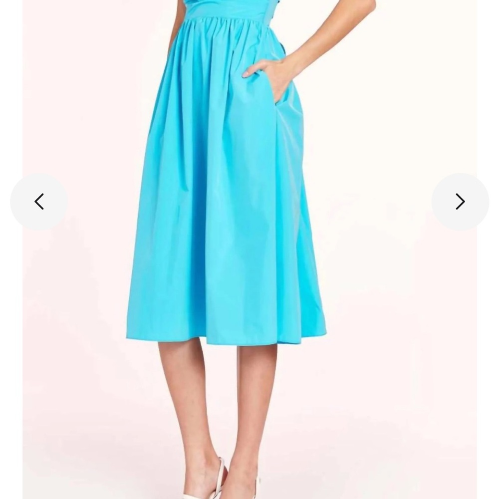 Amanda Uprichard Gaston Strapless Dress in Marina Blue Size Medium - Picture 3 of 11